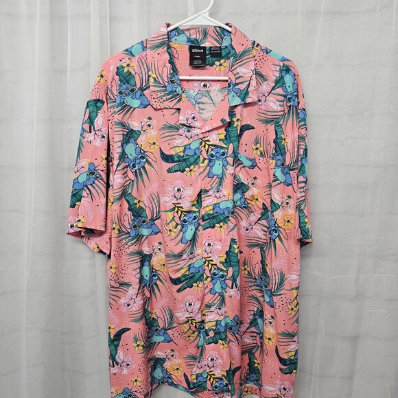 Disney Lilo Hawaiian Shirt Pink Blue Beach Island Tropical Vacation Summer 3X - Picture 6 of 10